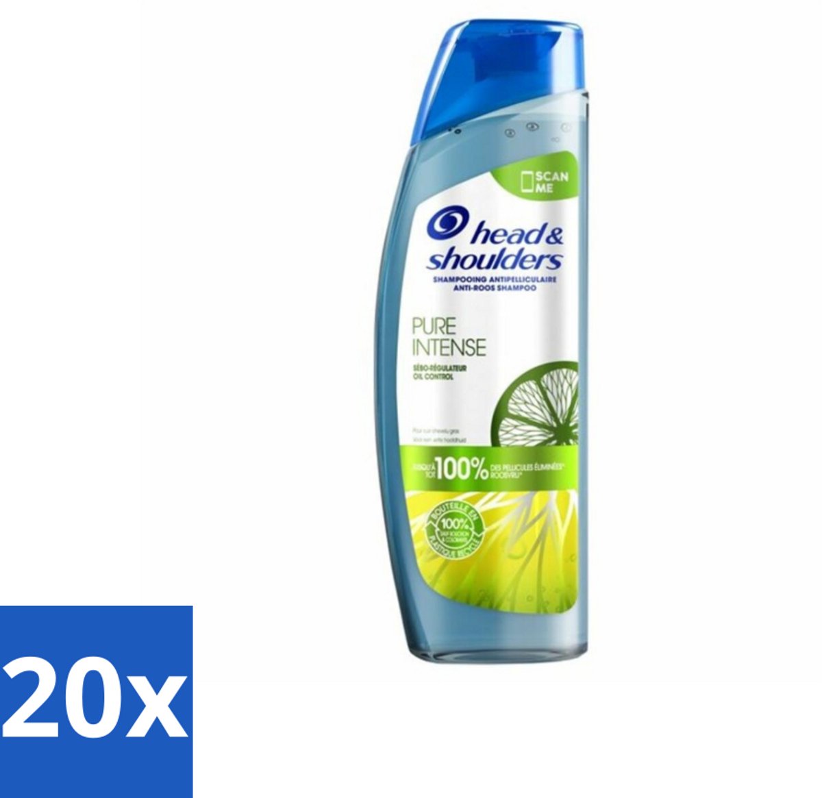 Head & Shoulders - Anti-Roos Shampoo - Pure Intense - Oil Control - 250 ml - Bulkverpakking - 20 stuks