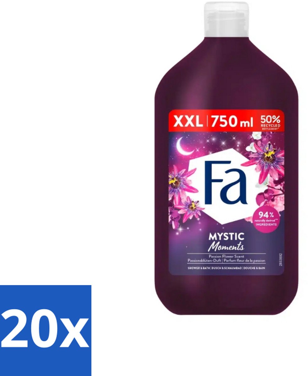 Fa - Mystic Moments - Bad- & Douchegel - Passiebloem - 750 ml - Bulkverpakking - 20 stuks