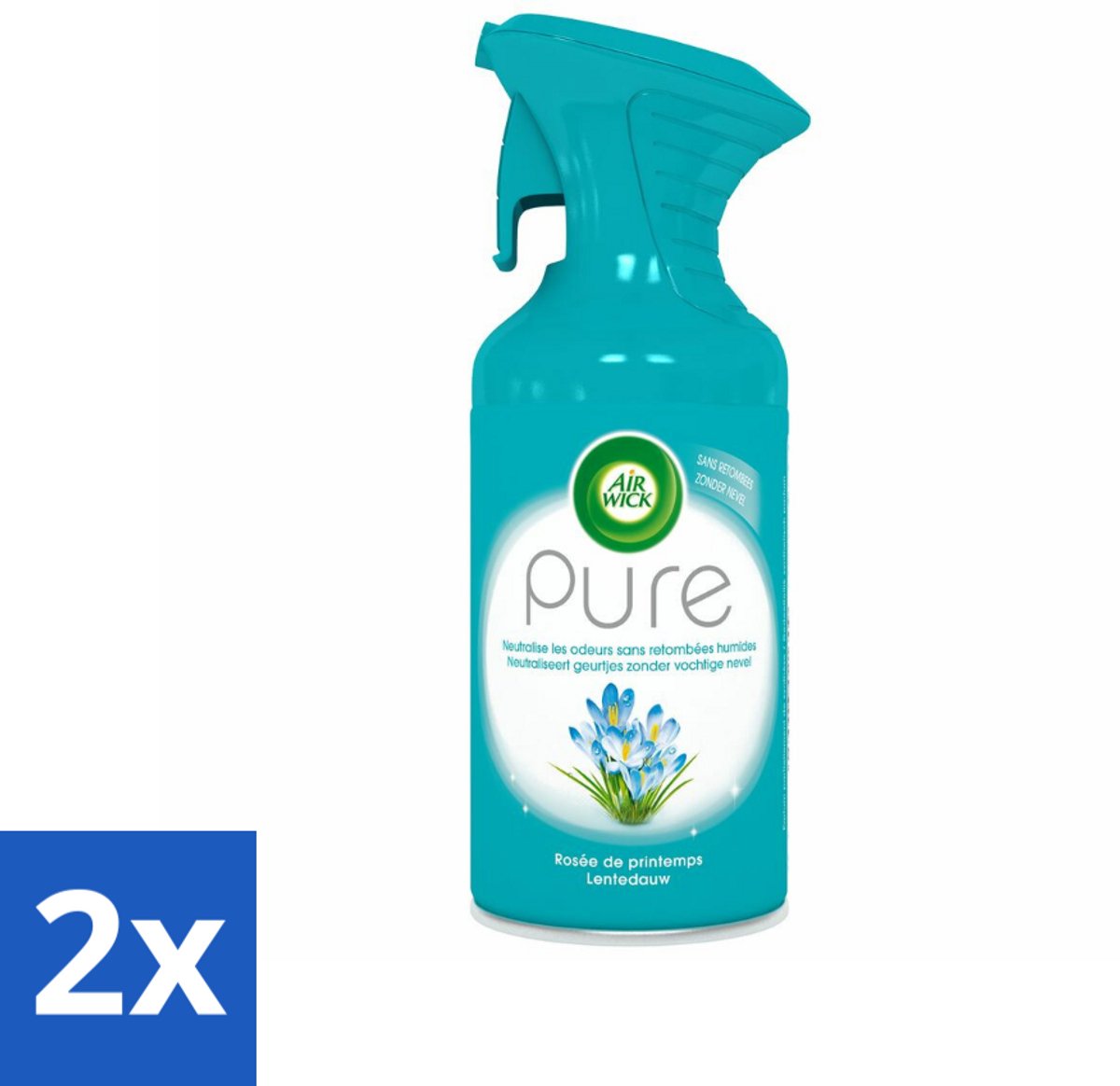 2 x Air Wick Pure Luchtverfrisser Lentedauw 250 ml - Luchtverfrisser - Luchtverfrisserspray - Air Wick - Pure Lentedauw - Frisse Geur