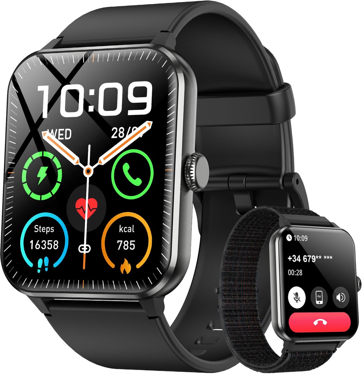 Blackview Smartwatch - R50 - Beantwoorden | Bellen - Fitnesshorloge voor Mannen en Vrouwen met Hartslag - SpO2 - Slaapmonitor - Activiteitstracker voor Android/iOS - Zwart