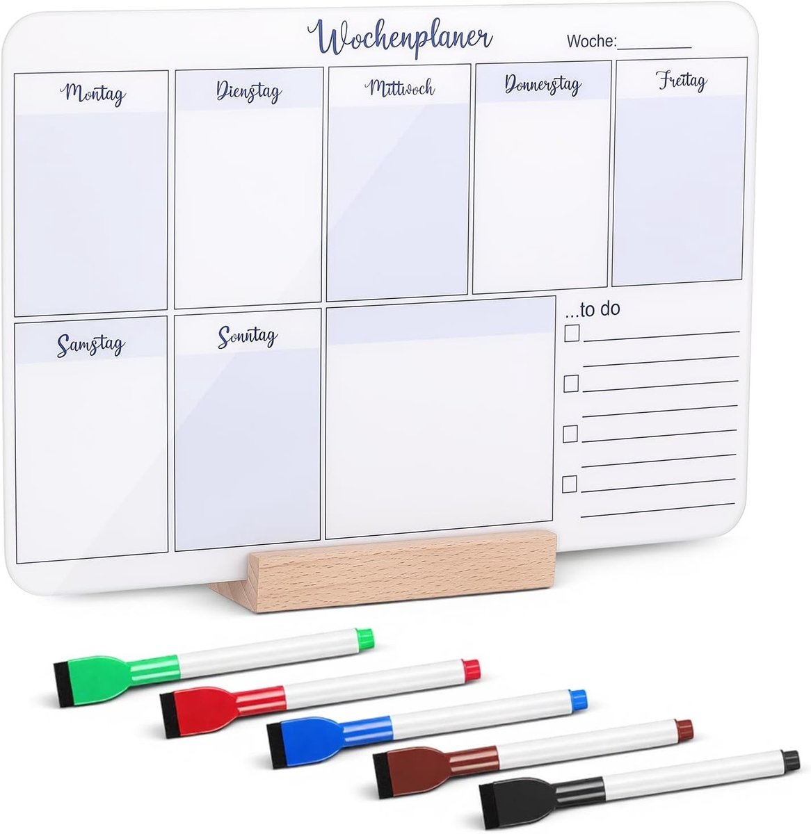Erasable Maandplanner Bord voor To-Do Lijsten, Studeren, Maaltijden en Fitness Taken in Paars