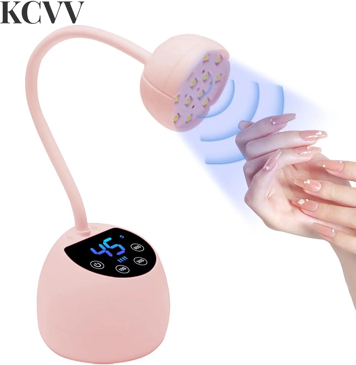 nagellamp-nagellamp led uv-Mini UV-lamp - 36W nagellamp met slimme sensor - geschikt voor nagelsalons en thuisgebruik - roze - 21x8cm