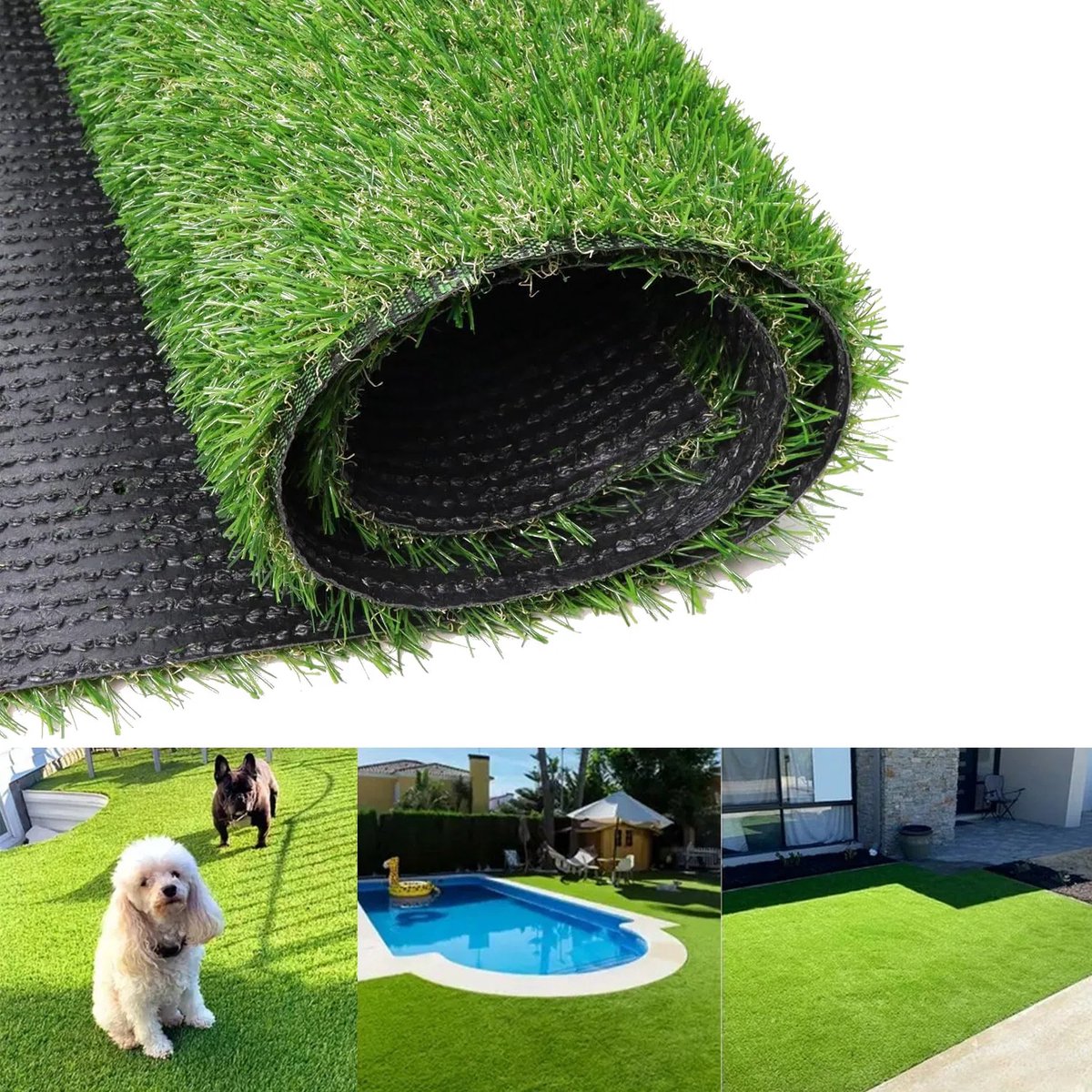 ROLIPO Kunstgras 20 mm – Realistisch Grastapijt met 4-Kleuren Herfstmix – Slijtvast – Voor Tuin, Terras en Balkon