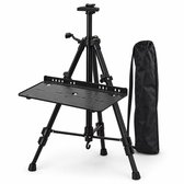 MIRO® Schildersezel Verstelbaar 55-155 cm - Voor Kinderen en Volwassenen - Tafelmodel, Zittend & Staand - Inklapbaar met Werkblad en Draagtas - Zwart