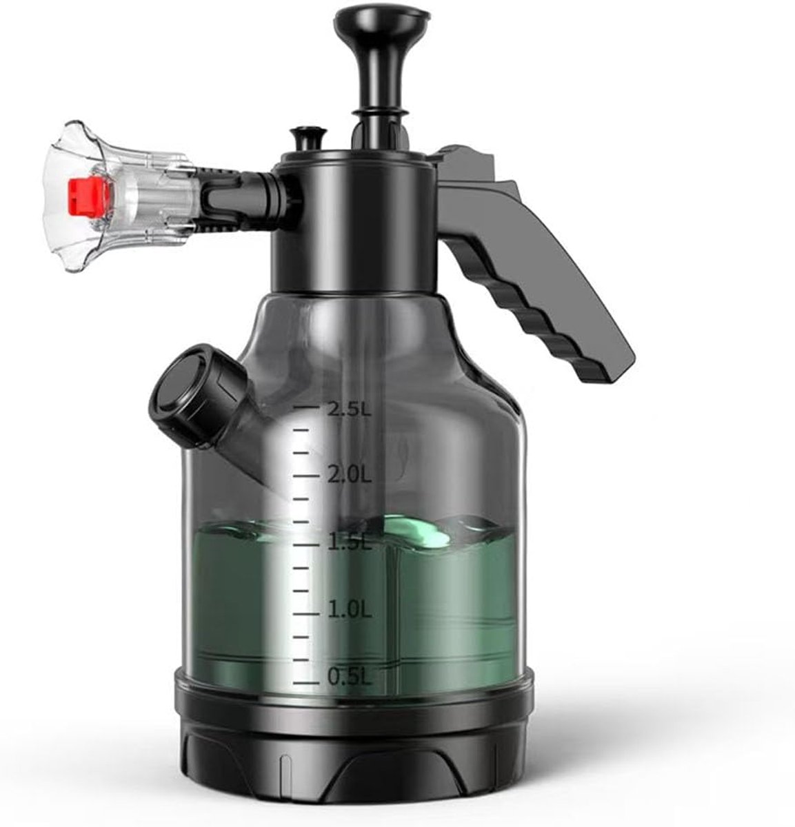 Schuimspuit 3L handpomp – met 2 spuitmonden, voor autoverzorging en tuin,Draagbare foam sprayer voor snow foam en reiniging – ideaal voor auto en planten