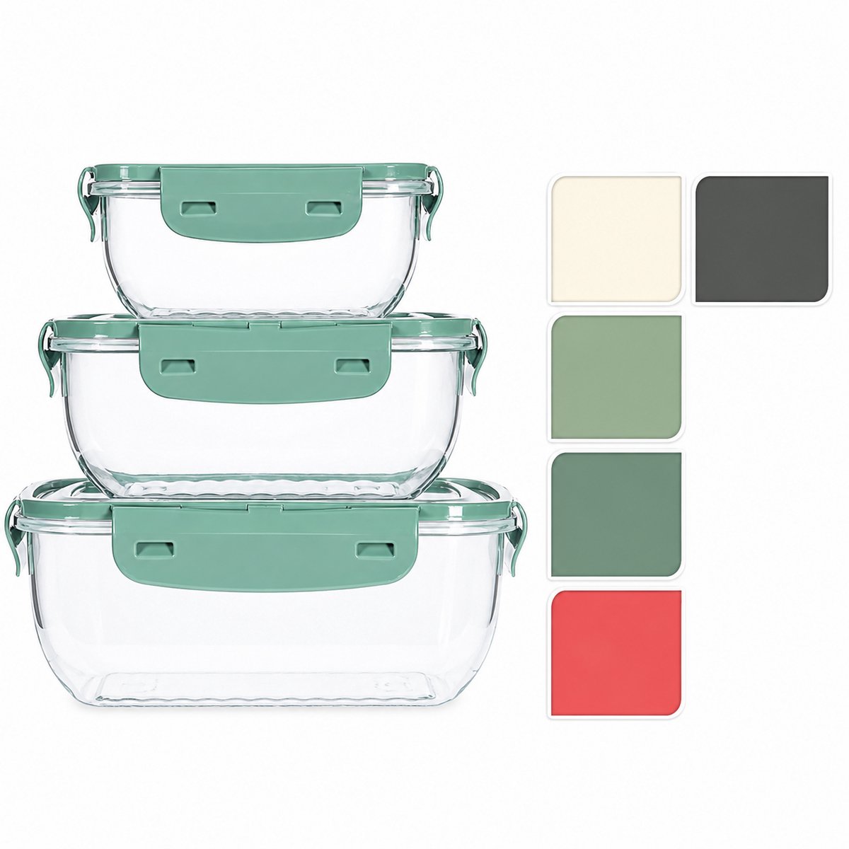 Vershoudbakjes set 3-delig – 400 ml, 800 ml en 1,4 liter