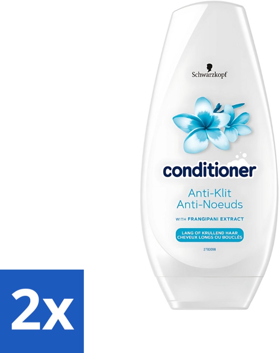 Schwarzkopf - Conditioner - Anti-Klit - Lang of Krullend haar - 250ml - Voordeelverpakking - 2 stuks