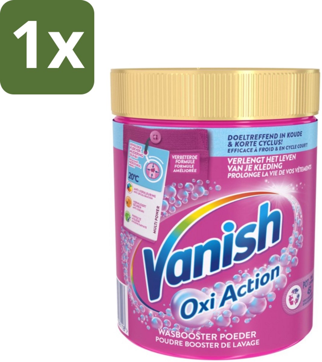 Vanish Oxi Action - Vlekkenverwijderaar Poeder - Gekleurde Was - 1 Kg - 1 stuk
