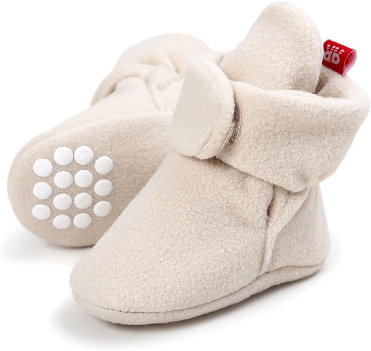 SnelShoppen - Gezellige fleecelaarsjes voor pasgeboren baby's, antislip onderzijde, zachte wiegschoenen, peuterlaarzen, herfst en winter, comfortabele
