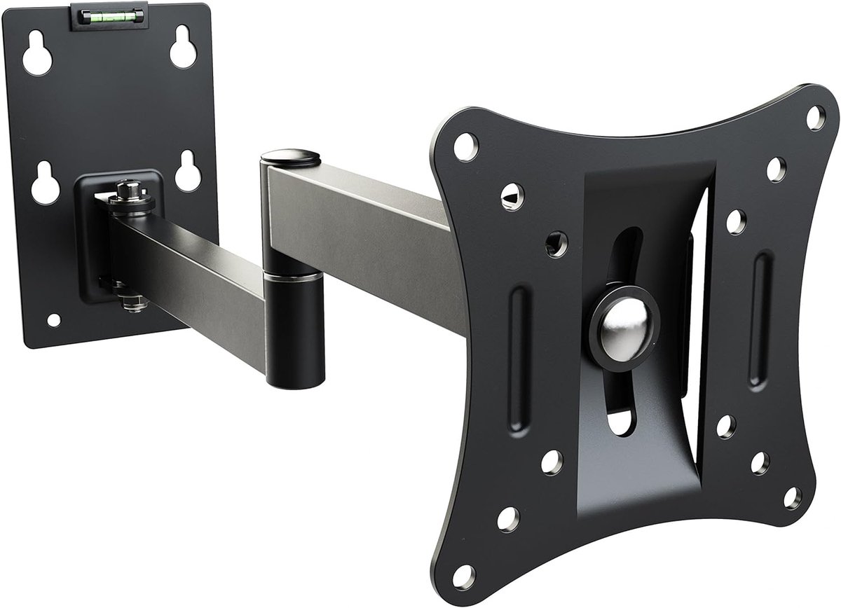 SnelShoppen - TV en Monitor Muur-Beugel Draaibaar Kantelbaar voor 13-29 Inch (33-74 cm) Schermen - VESA 50x50-100x100 - Belastbaar tot 20kg - Zwenkbar