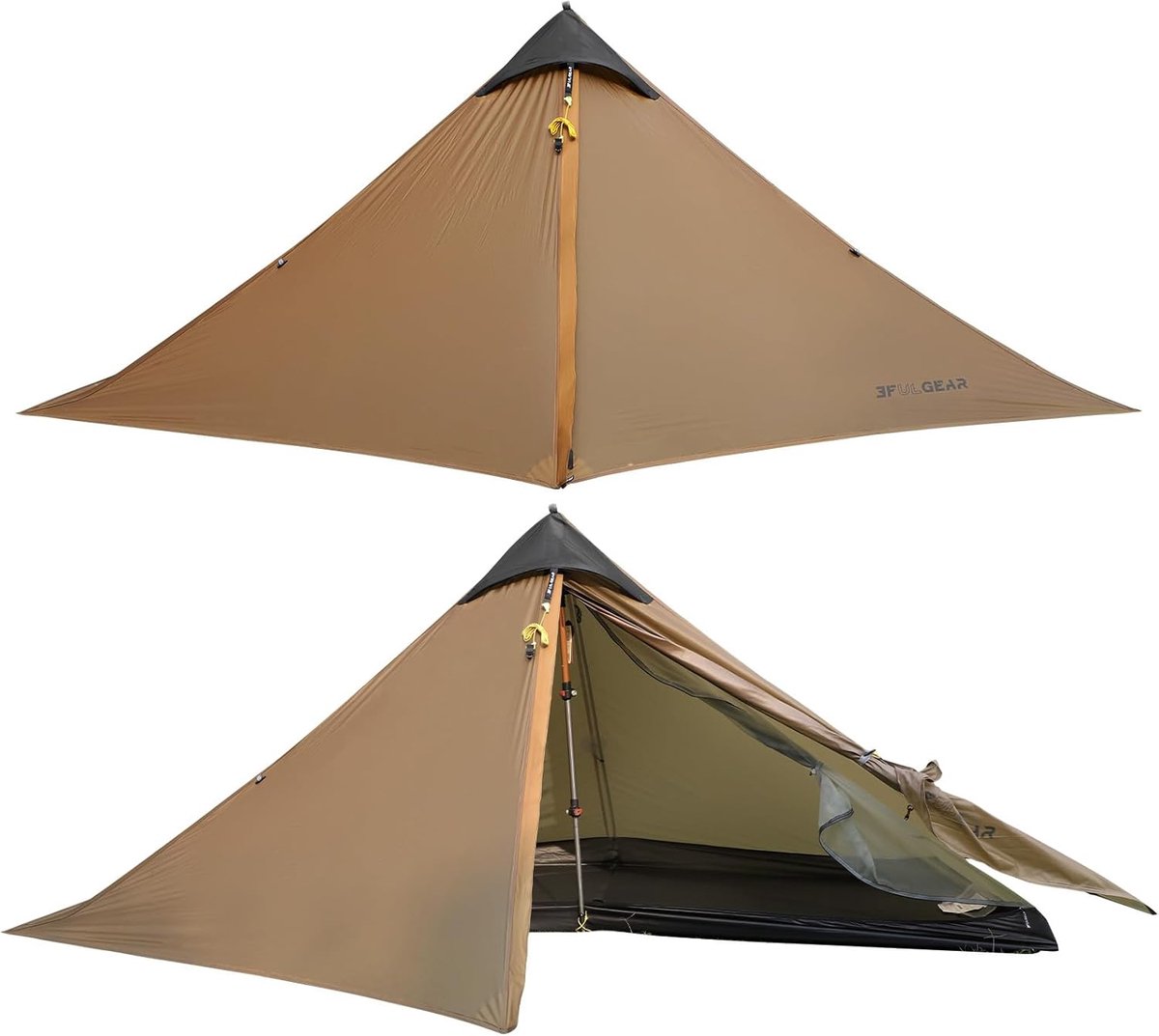 SnelShoppen - Ultralichte Wandeltent 1-2 Persoons - Waterdichte 3/4 Seizoenen Tent - 15D Professionele Camping Tent - Ideaal voor Backpacking en Kampe