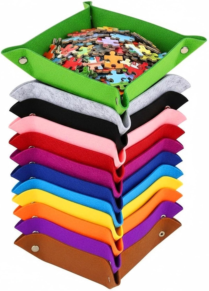 Draagbare en Opvouwbare Puzzel Sortrerset met 12 Kleuren Vilt Stijl Bakjes