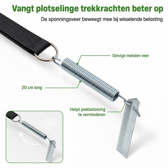 Stormband - Universeel - Clips - 2 Stuks - 13 Meter - Zwart van Merkloos — afbeelding 4