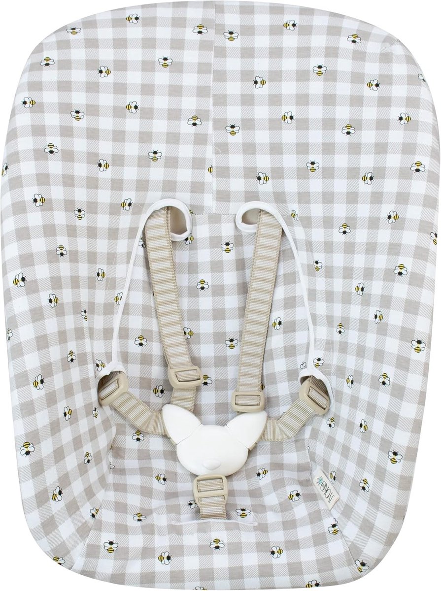 SnelShoppen - Hoes voor Stokke NewBorn, Picnic Vichy, Geschikt voor Kinderen, Organic Katoen, Comfortabel en Koel, Perfect voor Thuis en Buiten