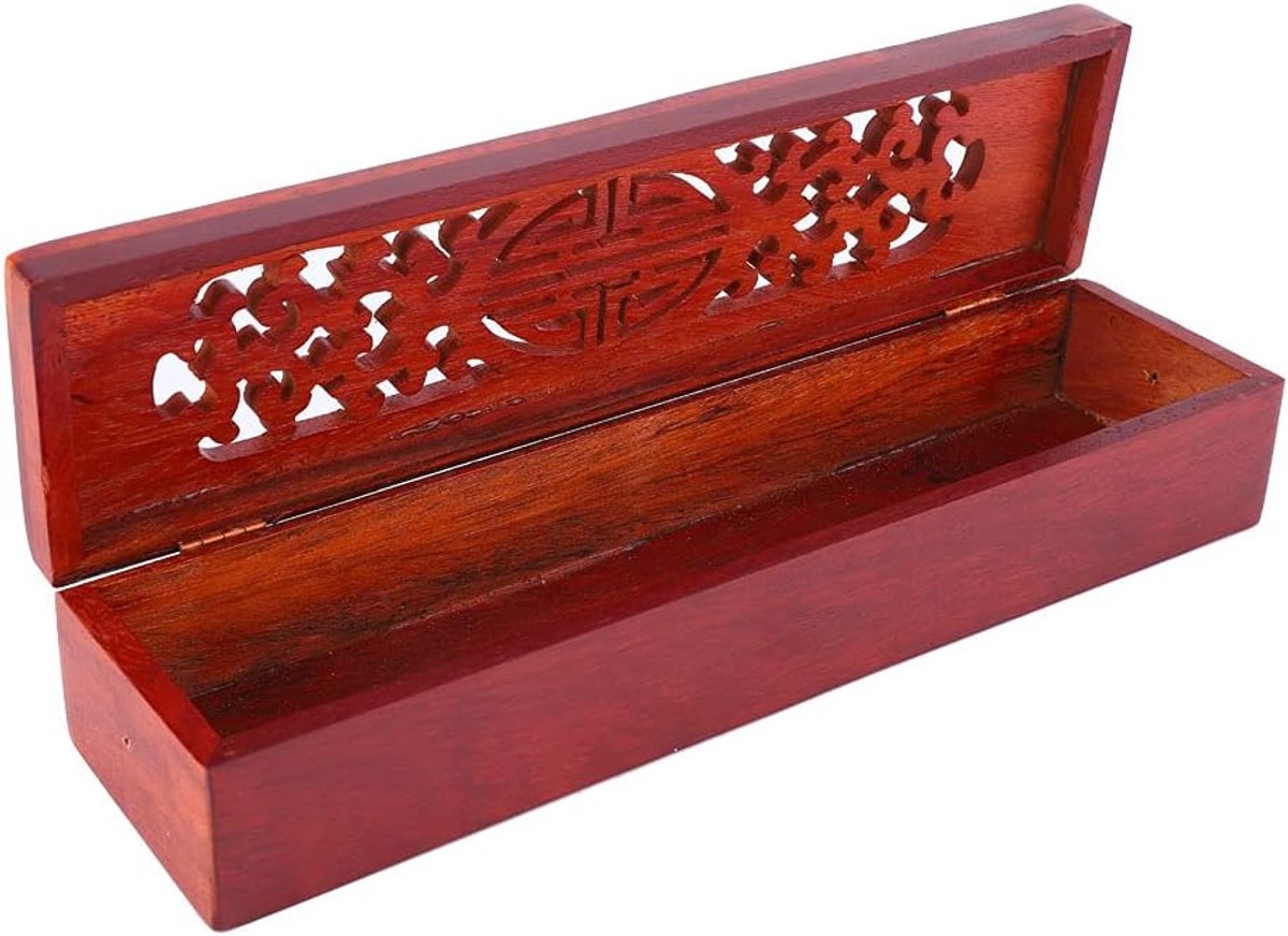 SnelShoppen - Vietnam Nanmu Incense Box Liegend Incense Burner met Dubbel Geluk Chopsticks Houder - Perfect voor Meditatie, Yoga, Spa, Cadeau voor Moe