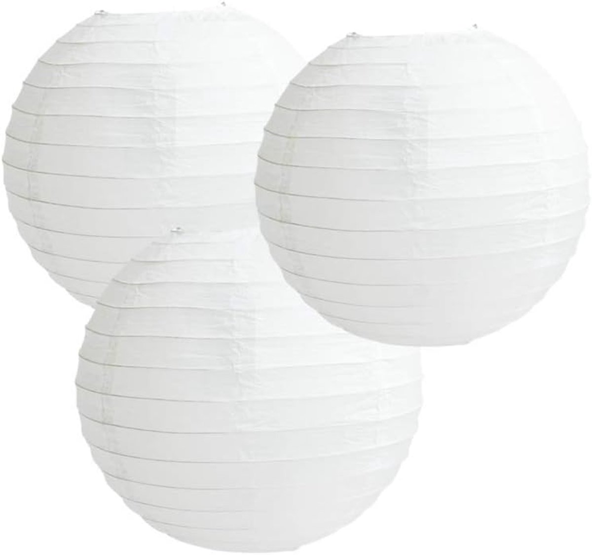 SnelShoppen - Matissa Paper Lanterns Wit - 10 cm (4 inch) - Set van 3 Stuks - Decoratieve Lantaarns voor Feest, Tuin, Camping en Kinderen