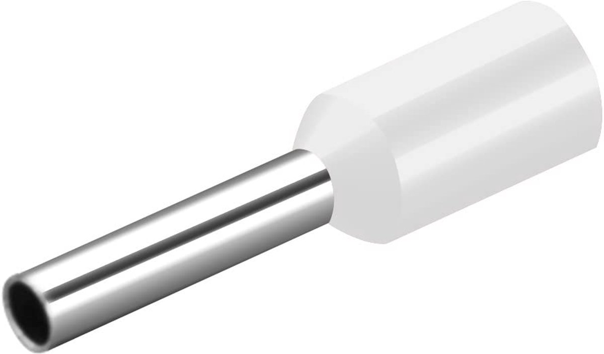 SnelShoppen - Cable End Ferrule AWG18/1.0 mm², Koper, Isolatie, Vinyl, Wit, 1000 Stuks, Perfect voor Elektrische Projecten, Verbindingen en Thuisgebru