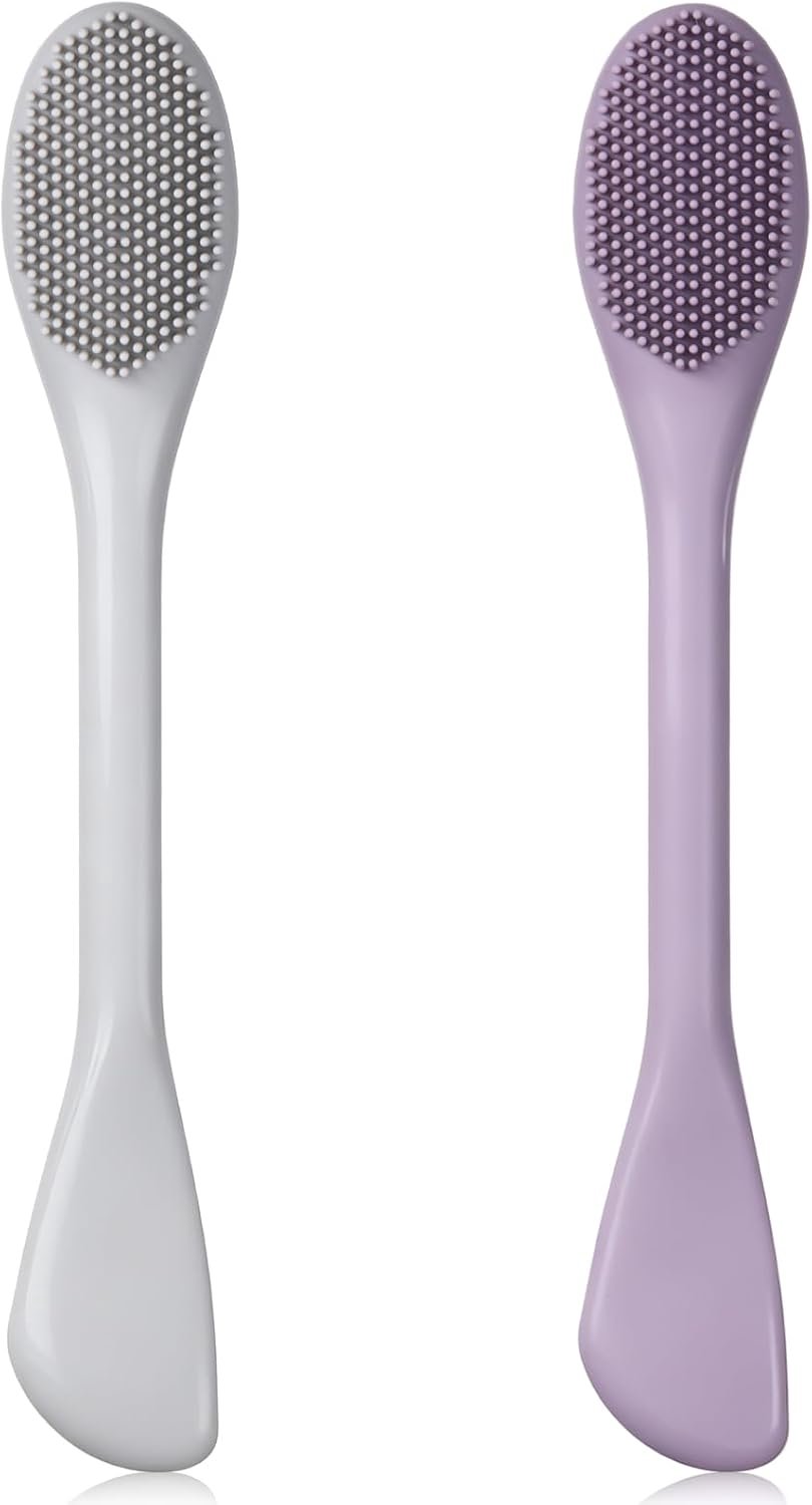 SnelShoppen - Silicone Gezichts Scrubber Set van 2, Dubbelzijdige Reinigingsborstels voor Exfoliëren, Masseren, Verwijderen van Mee-eters, Make-up en