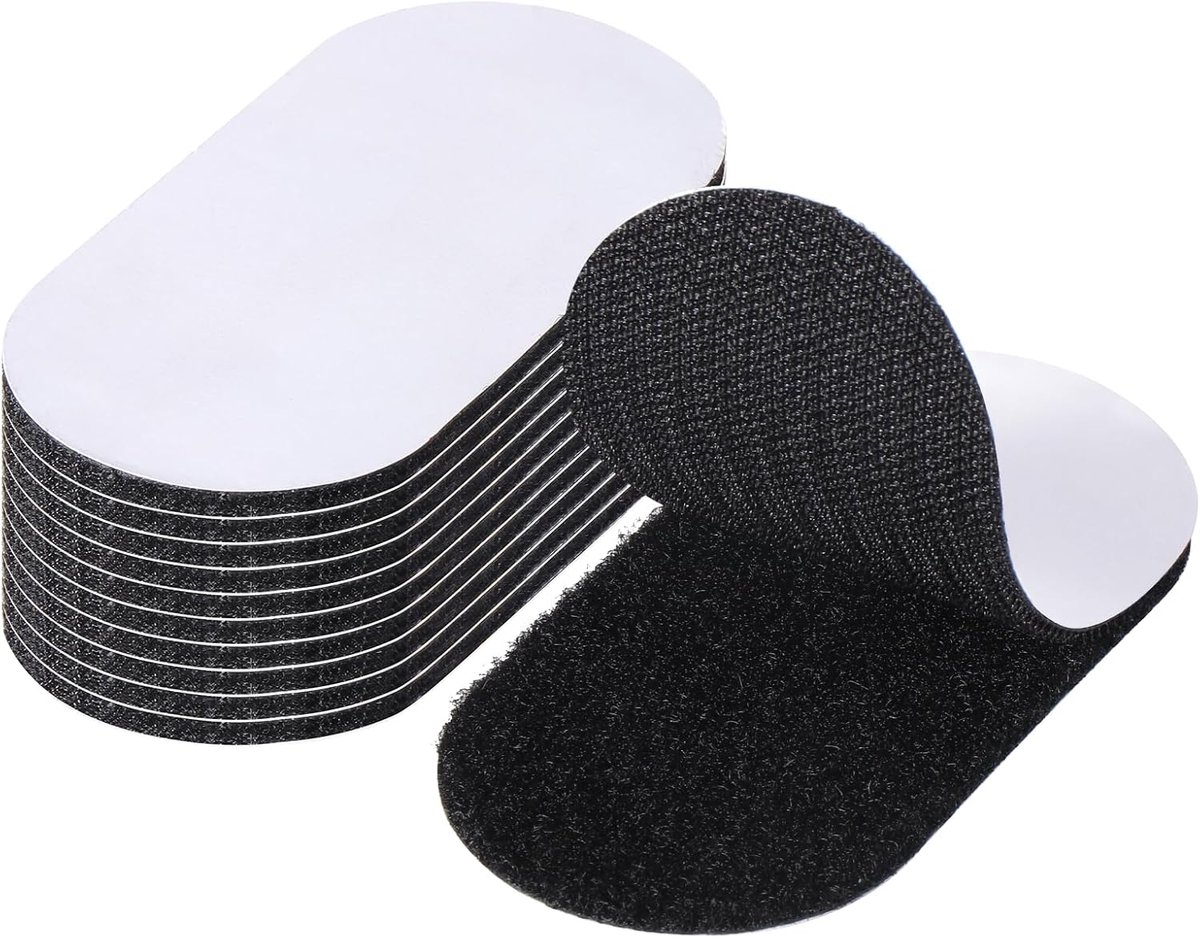 SnelShoppen - Zelfklevende Haak en Lussen Tape 10 Stuks 2" x 3.9" Dubbelzijdige Plakstrips Sterk Herbruikbaar voor Wandbevestiging, Kantoor en Huishou