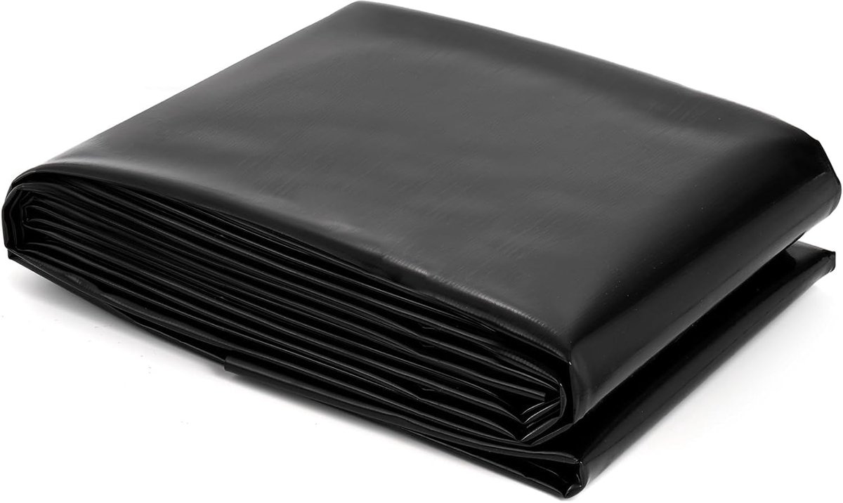 SnelShoppen - 3 x 3 m Vijverfolie - Flexibele HDPE Vijverhuid - Versterkte Zwarte Rubber Folie voor Vijvers, Watervallen en Visvijvers - Eenvoudige In