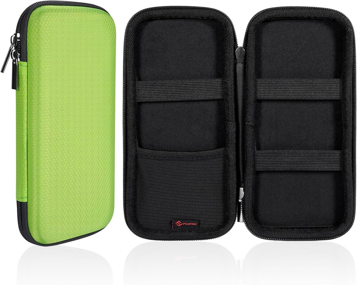 SnelShoppen - Pencil Case Hard EVA Shockproof voor Vullingen en Kantoorbenodigdheden - Grote Groene Etui voor School en Werk - Ruimte voor 4-8 Pennen