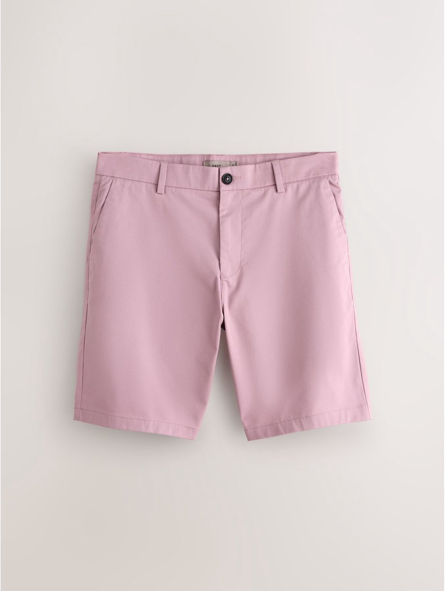 Next - Heren - Chinoshort met stretch, rechte pasvorm - Roze