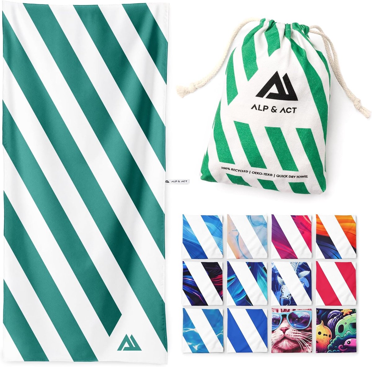 Thijox - Luxe Handdoek Lagoon Green - Sneldrogend, Zacht Microvezel, Perfect voor Bad, Strand, Sauna, Camping, Keuken, 70x140 cm