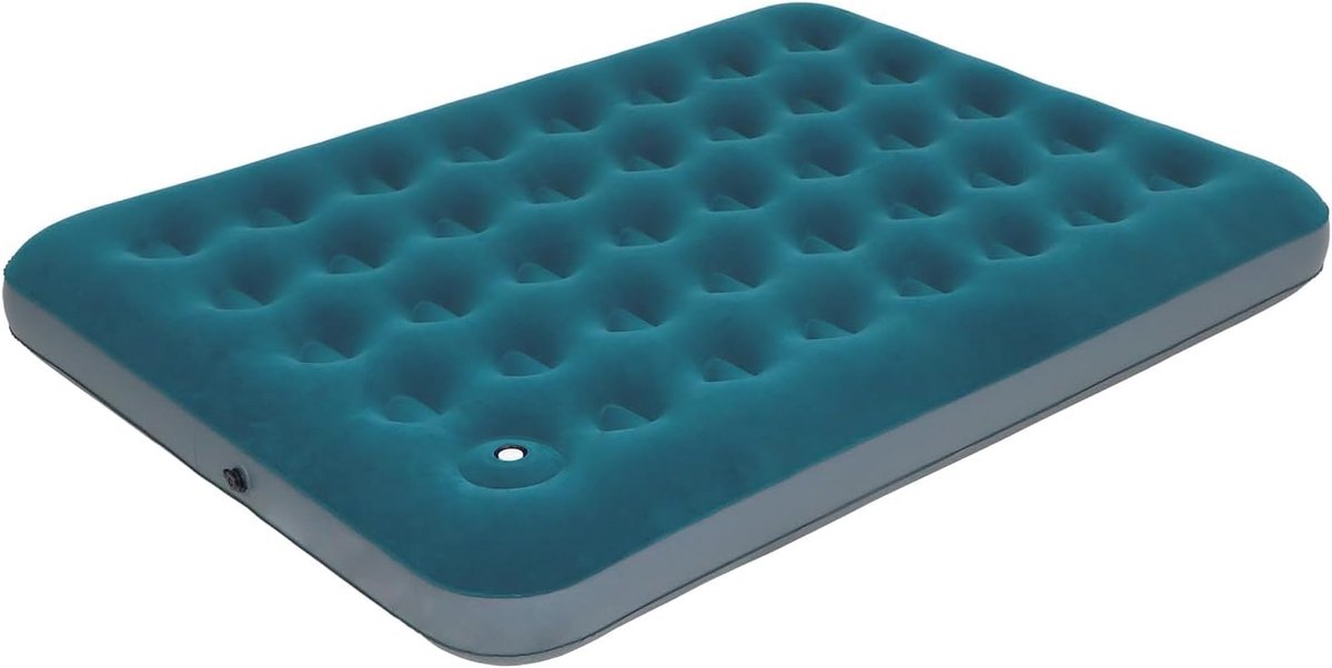 Thijox - Dubbele Afmetingen Campingluchtmatras met Ingebouwde Voetpomp, Opblaasbaar Bed, Comfortabel Isomat, Duurzaam PVC, Ideaal voor Kamperen, Tuin