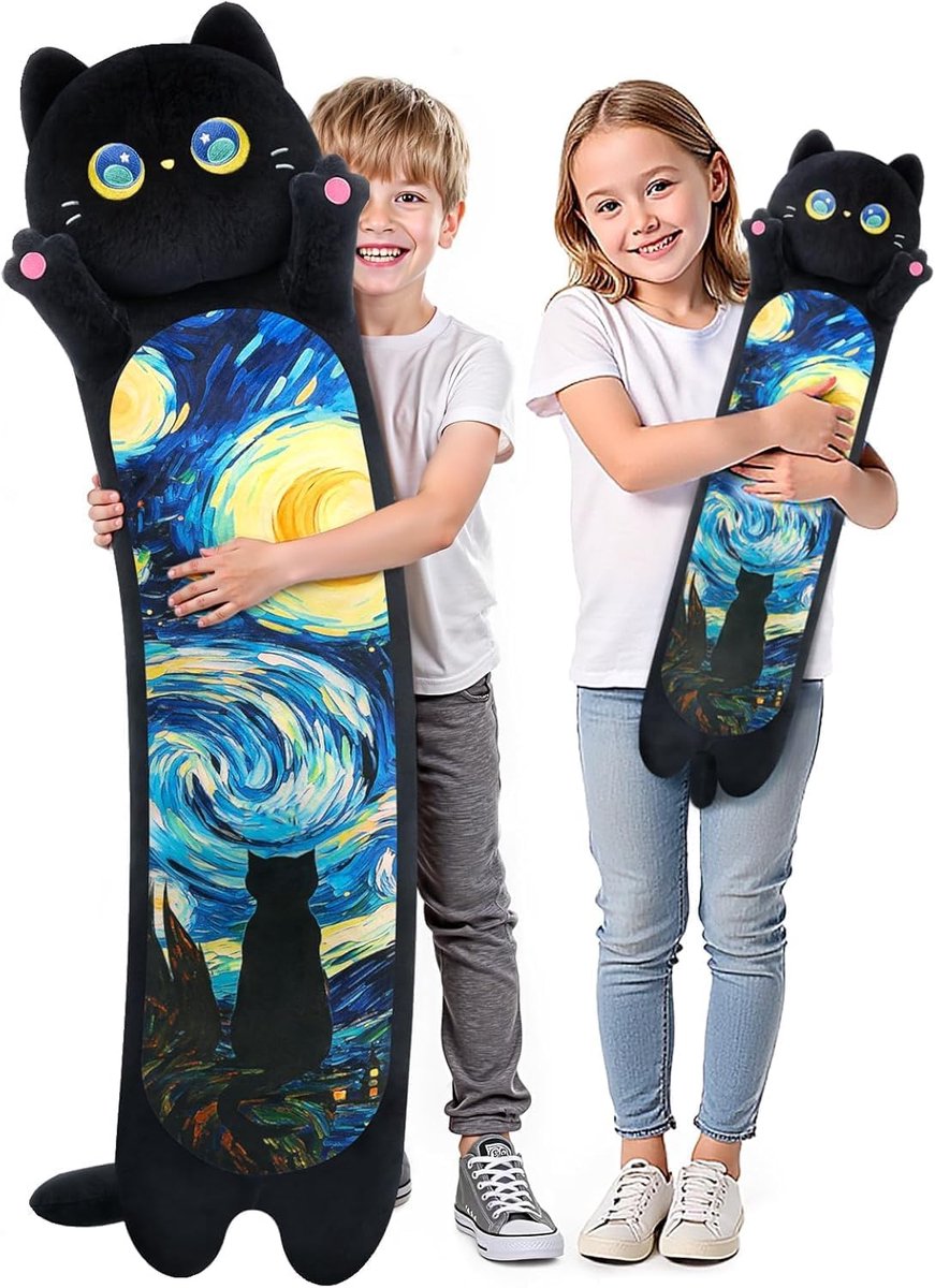 SnelShoppen - Schattig 50cm Pluche Kat Kussen - Zacht en Comfortabel, Perfect voor Kinderen, Cadeau en Decoratie
