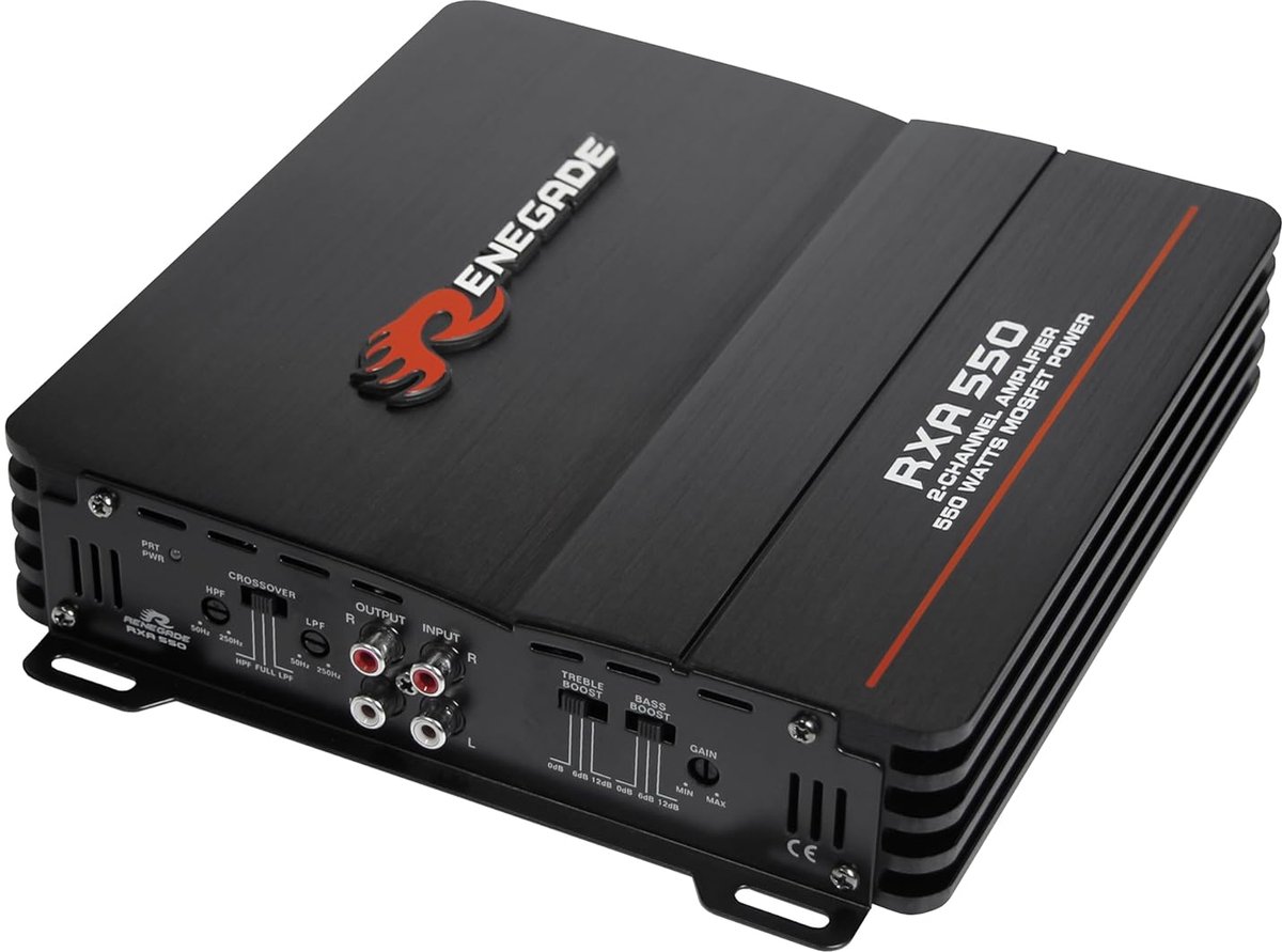 SnelShoppen - 2-Kanaals Auto Versterker Class A/B | 550 Watt | Bridgable & 2 Ω Stabiliteit | Ideaal voor Auto Speakers en Subwoofers