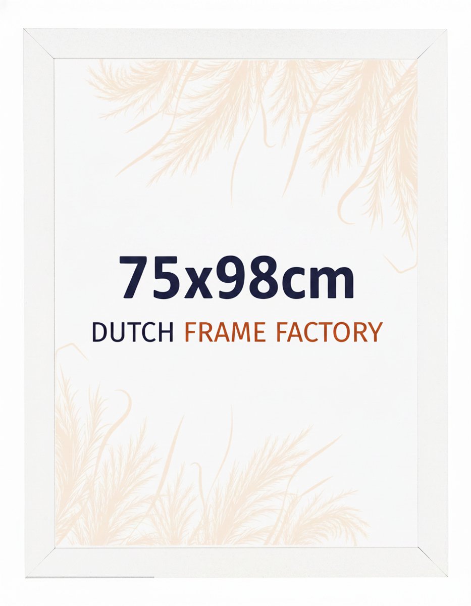 Fotolijst 75x98 cm - MDF - Wit Hoogglans - Benno