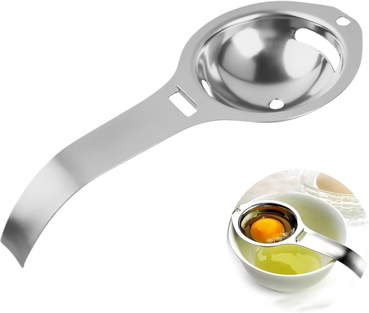 Ei scheider - Eierscheider - Ei splitser - Egg separator - Eidooier scheiden van eiwit - Eigeel splitsen - RVS - Jonyx