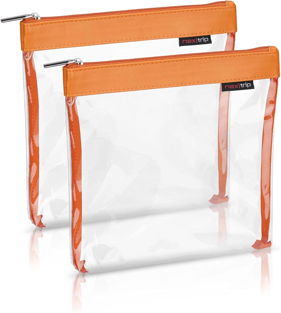 Thijox - Set van 2 Transparante Toilettassen voor Vloeistoffen, Handbagage Make-uptassen, Ideaal voor Vliegtuigen, Cosmeticareisset, Reisaccessoires,