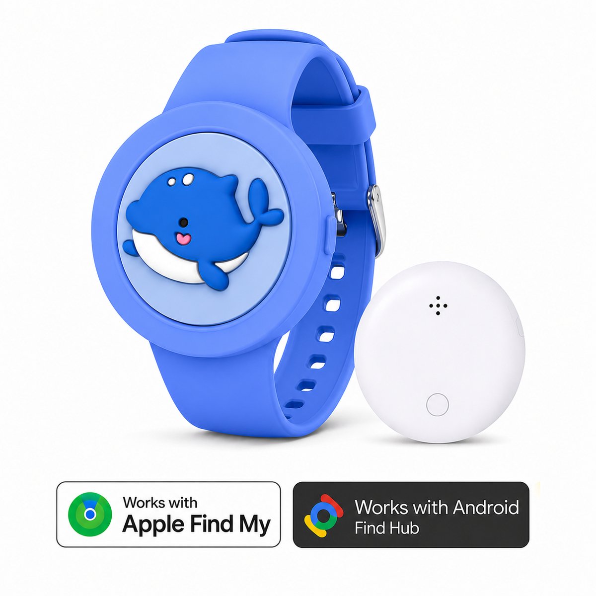 Kinderhorloge - gps armband – werkt met Apple Find My - Kinderhorloge met gps - Bluetooth Tracker – Kinderhorloge jongen - Kinderhorloge meisje - Waterdicht – Inclusief tracker - Met geluidssignaal