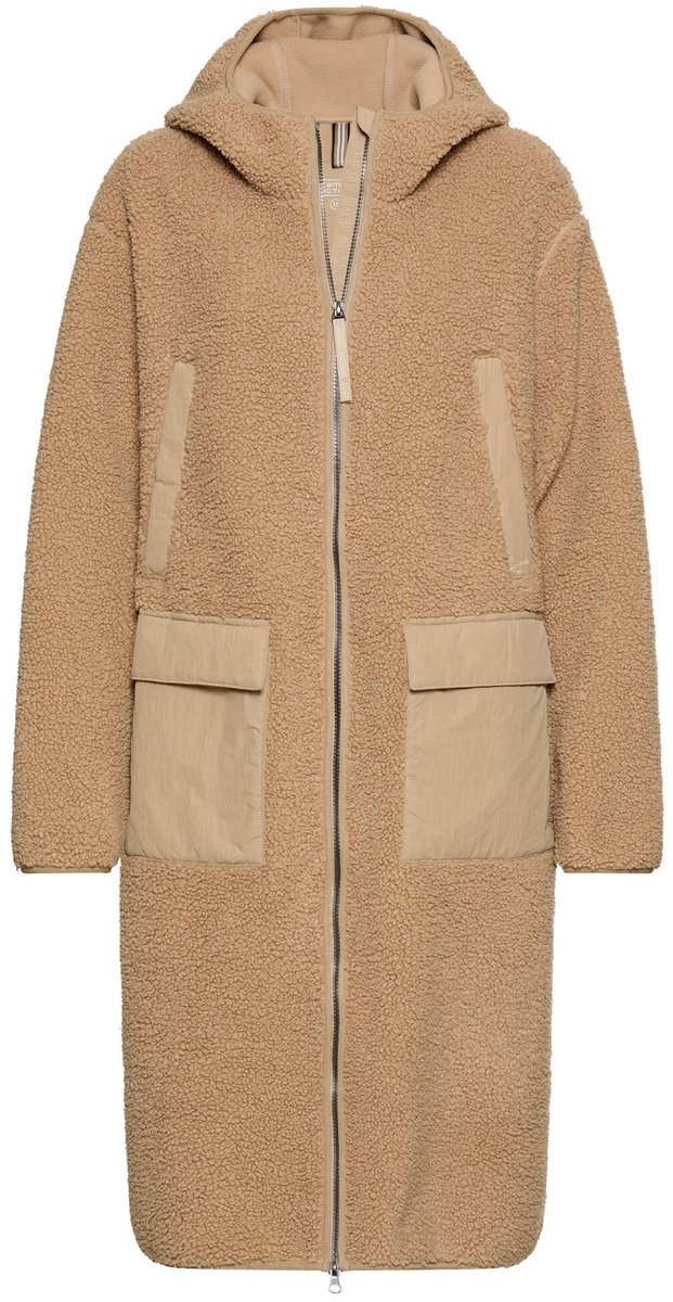 camel active Teddymantel met 2-wegs rits - Maat womenswear-34 - Zand