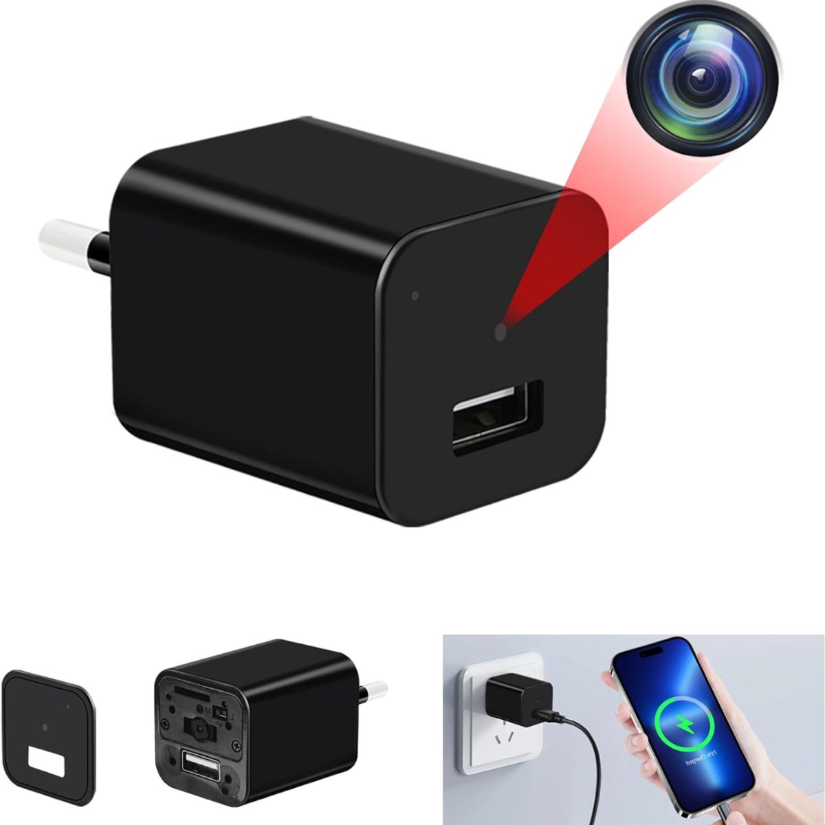 CLGP® Miniatuur Camera - Verborgen Opname - Beveiliging Huis - Bewegingsdetectie - Zwart