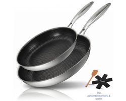 Morelia® Keramische Pannenset 24 en 28cm - Koekenpannen Set Inductie en Gas - PFAS Vrij -…