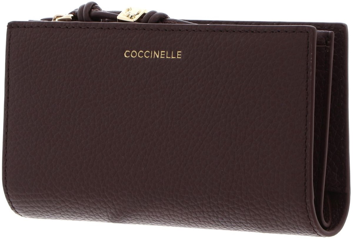 COCCINELLE Leren portemonnee Pansy Wallet Grained Leather Berry donkerpaars