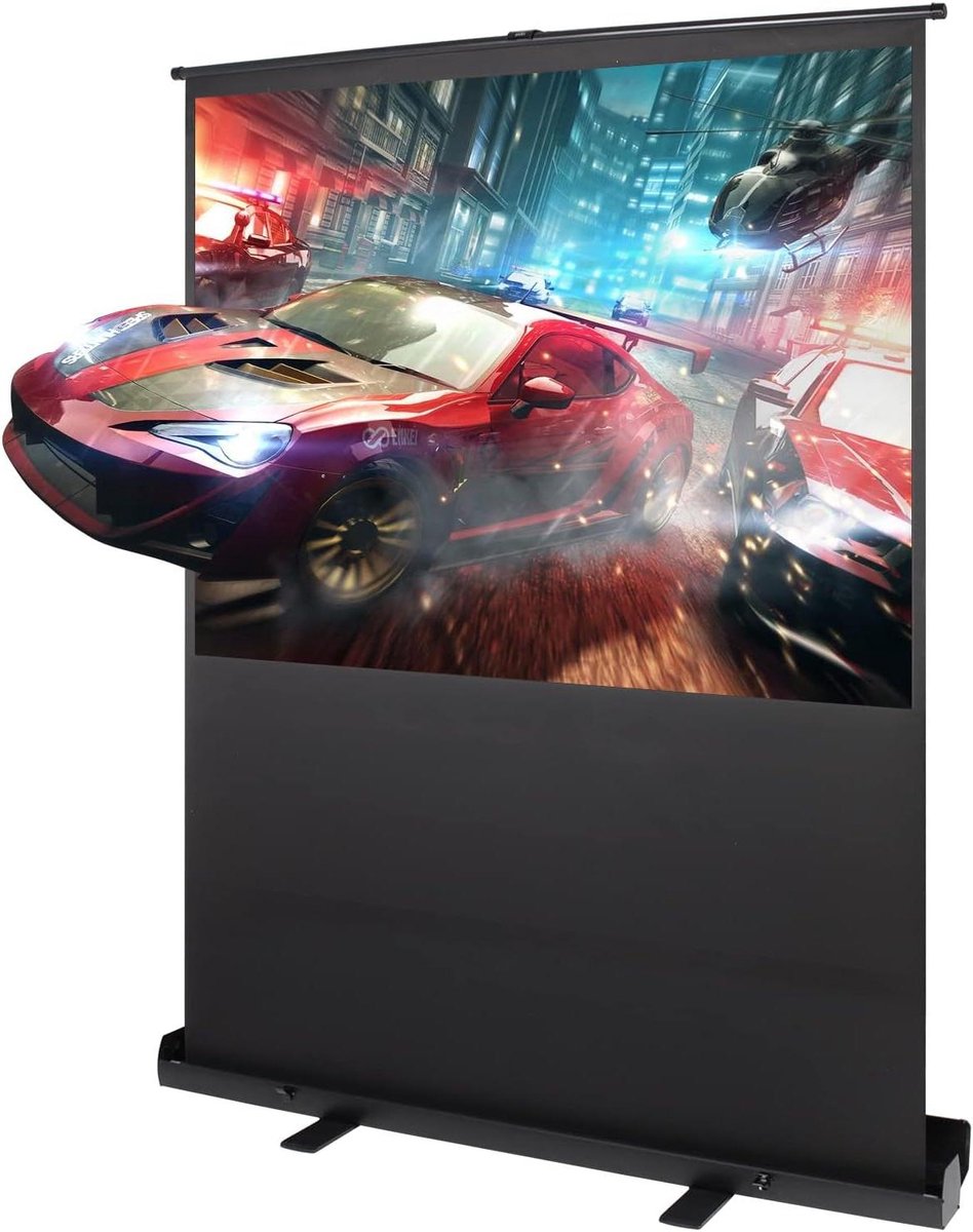 Draagbaar Projectiescherm - Scherm op voet - Thuisbioscoop Creëren - Snelle Installatie - 72 inch - Wit
