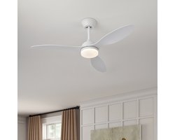 Plafondventilator met afstandsbediening, stille ventilator met timer, plafondventilator met verlichting, inbouwplafondventilator met ABS-bladen voor slaapkamer, woonkamer en restaurant