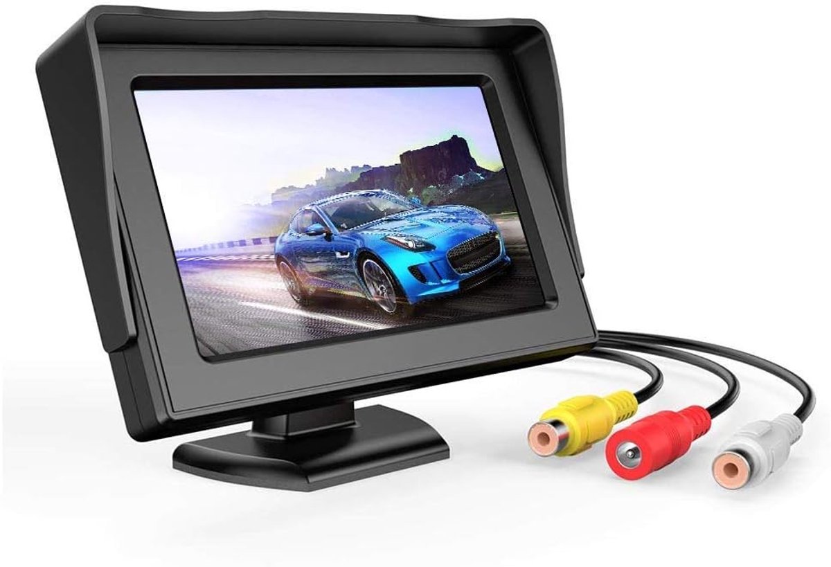 SnelShoppen - 4,3 inch LCD-scherm Achteruitrijcamera met Monitor, Waterdicht, Voor Auto, SUV, Vrachtwagen, Veilig Parkeren, Duidelijk Beeld, Eenvoudig