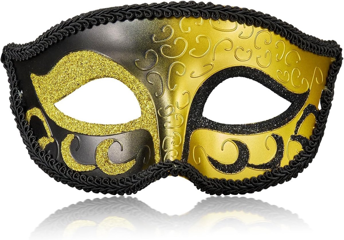 SnelShoppen - Goudkleurig Venetiaans Masker voor Heren - Retro Masker voor Cosplay, Halloween, Feest, Carnaval, Maskerade-Bal - Vintage Griekse Stijl