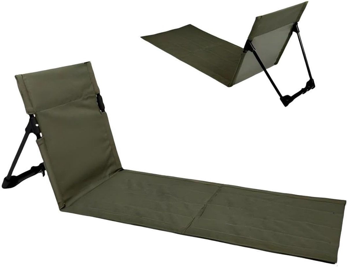 SnelShoppen - Inklapbare Strandmat met Rugleuning 108x40,5x41 cm - Zonnemat, Tuinstoel, Ligmat voor Camping, Picknick, Vakantie, Strand en Zwembad - O