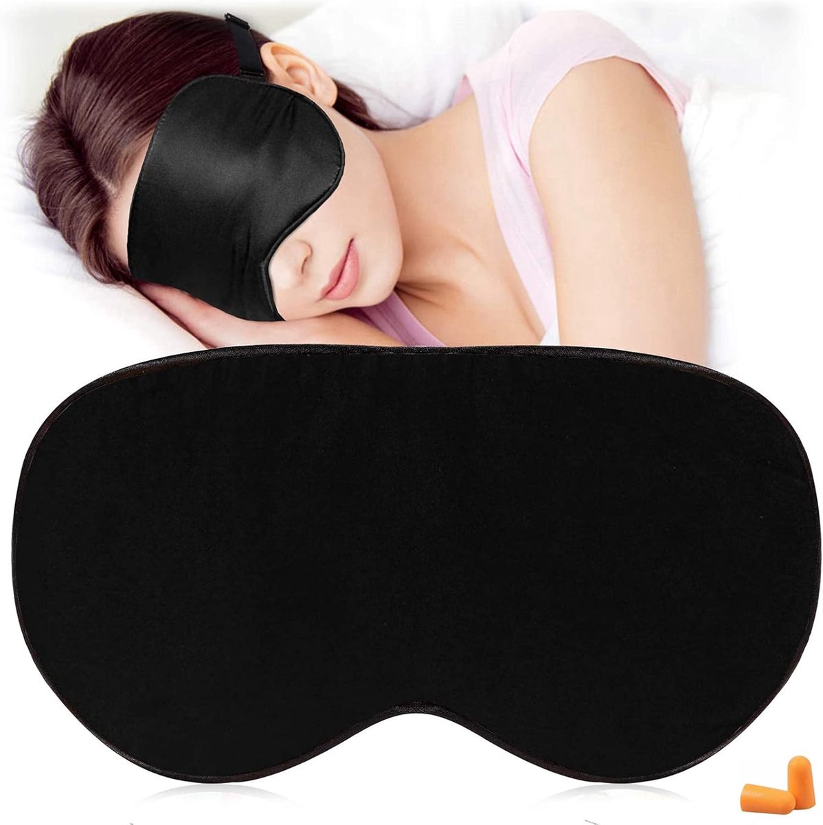 Thijox - Zijden Slaapmasker en Blinddoek - Superglad Oogmasker voor Een Rustige Nachtrust - Verstelbare Riem - Ideaal voor Reizen, Dutjes en Ontspanni