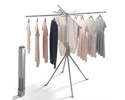 Clothes Drying Rack - opvouwbaar, draaibaar octopus-ontwerp hangend drogen - voor balkon en binnenshuis - grijs geüpgraded
