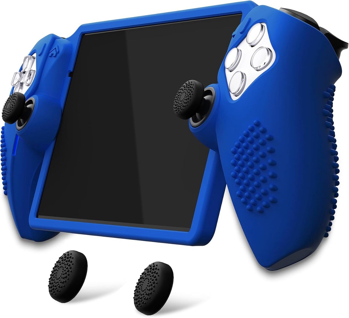 SnelShoppen - Silicone Beschermhoes voor PS Portal met Duim Grip, Controller Cover Blauw - 3D Studded Design, Perfect voor Game Sessies, Antislip Grip