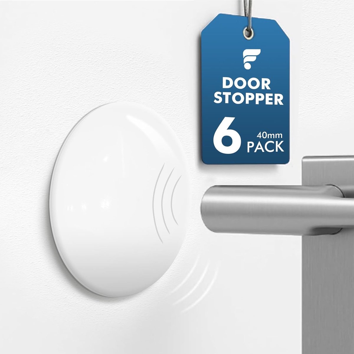 SnelShoppen - 6 Stuks Zelfklevende Deurstoppers - 40 x 8mm Witte Wandbeschermers - Bescherming voor Deuren, Keuken, Badkamer en Woonkamer - POE Kunsts