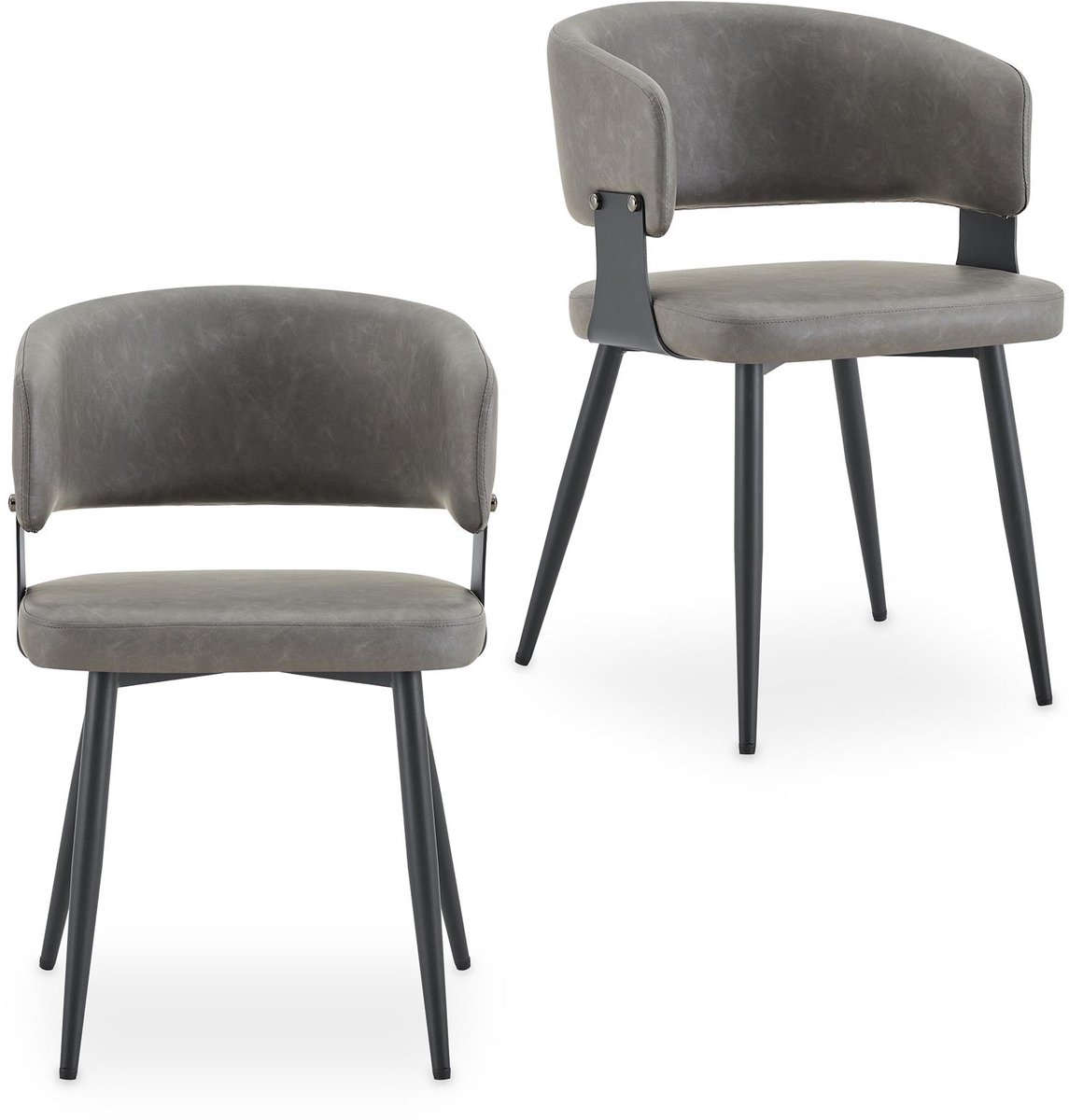 Eetkamerstoelen PAVIA in een set van 2 – grijs