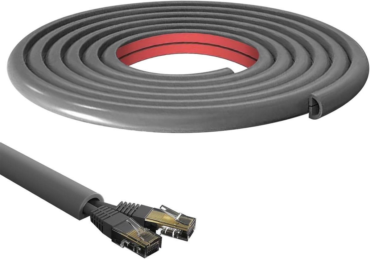 SnelShoppen - Zelfklevende Kabelgoot - Flexibele Kabelbedekking PVC - Halve Ronde Kabelafdekking 15x10mm - Mini Kabelgoot voor Thuis, Kantoor en Magaz