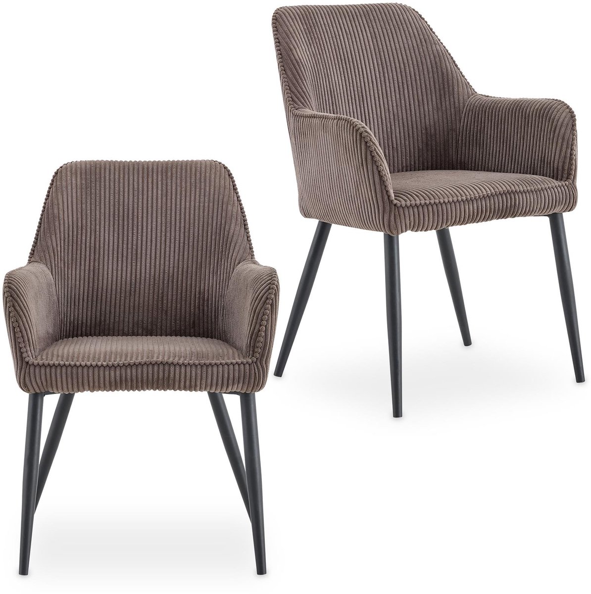 Eetkamerstoelen VERONA in een set van 2 – taupe